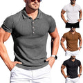 Men summer muscle stretch slim fit collit with short sleeves collit tww ▽