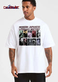 Modern Japanese Literary History Ten Authors Colorized Portrait Panel Grid shirt