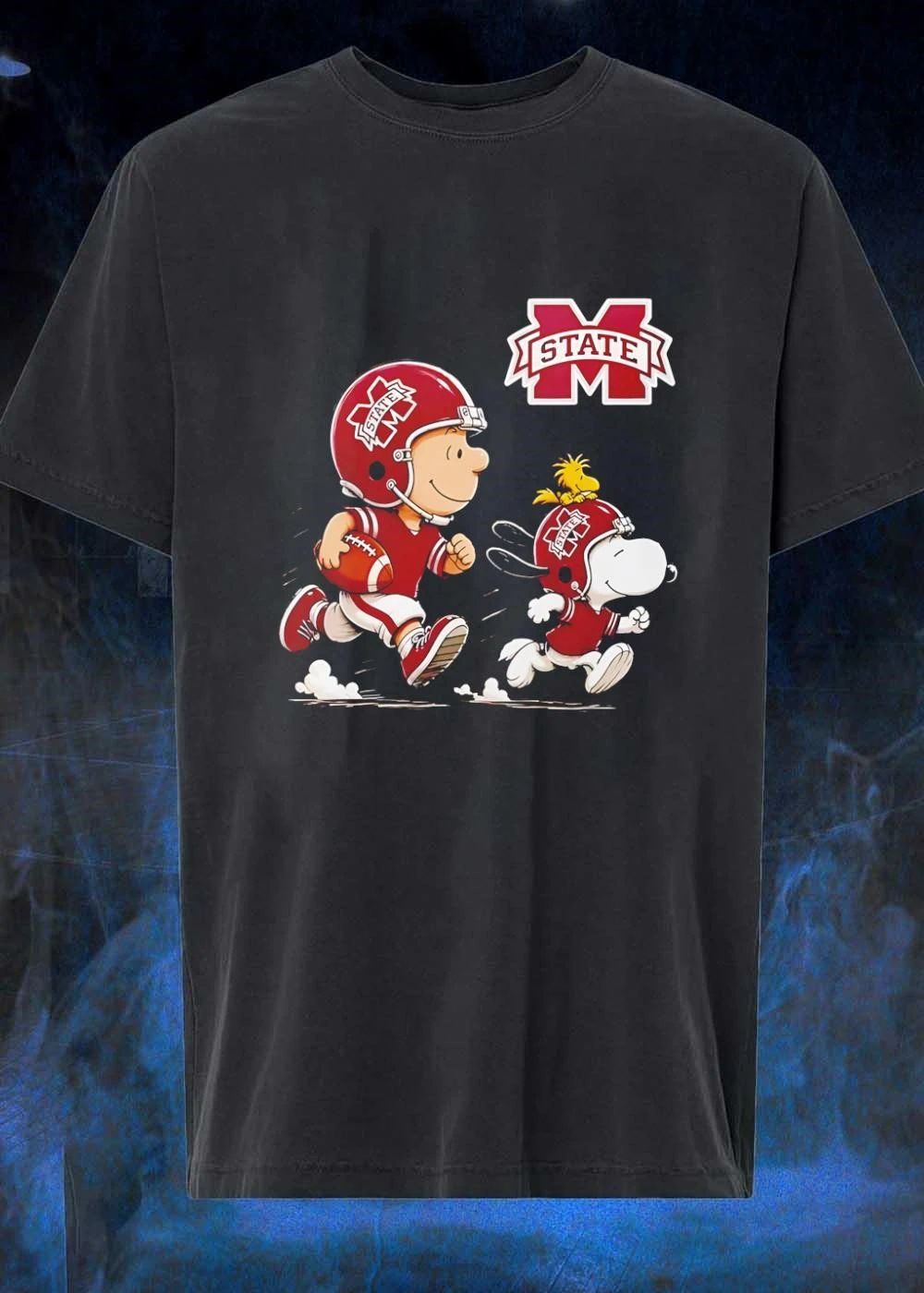 Peanuts Characters Running with Football Mississippi State Bulldogs shirt