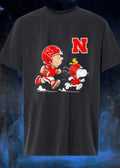 Peanuts Gang Nebraska Cornhuskers Football Players Running with N Logo Shirt