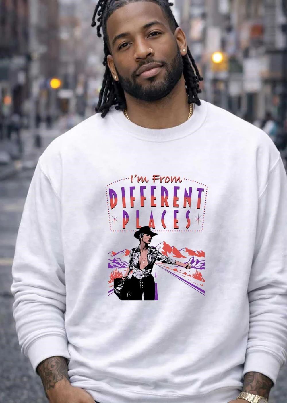 Woman Hitchhiking On Desert Highway, I’M From Different Places Shirt