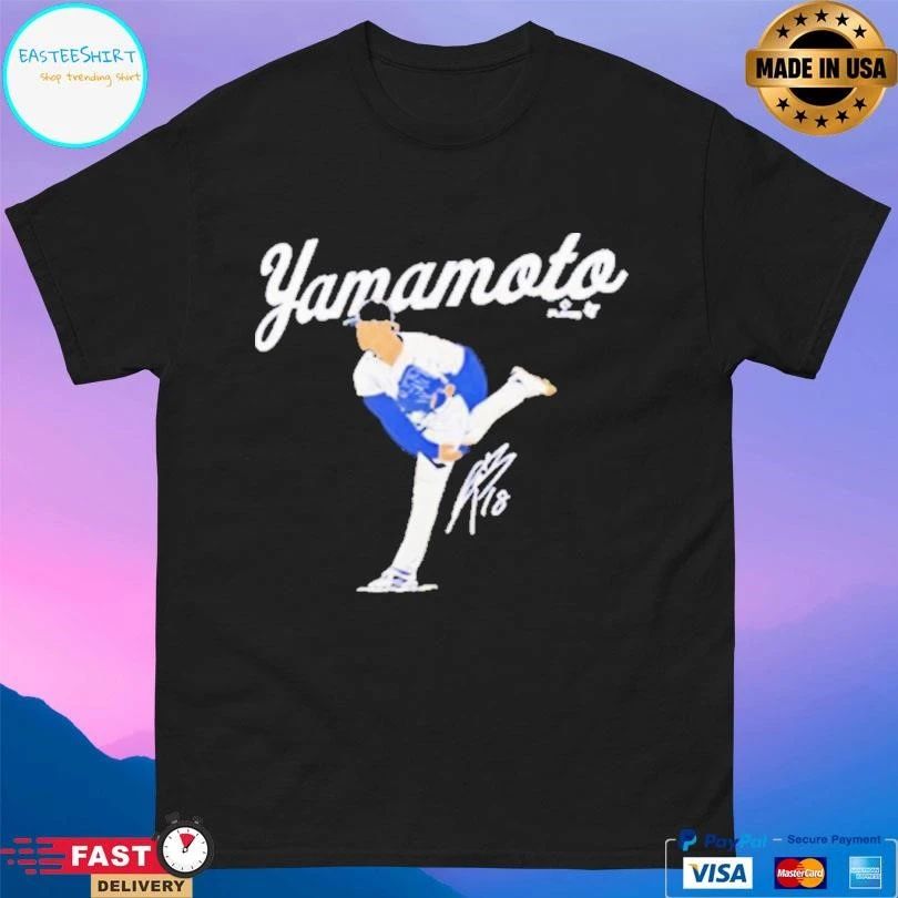 Yoshinobu Los Angeles Dodgers Defending Pitching Signature T-shirts