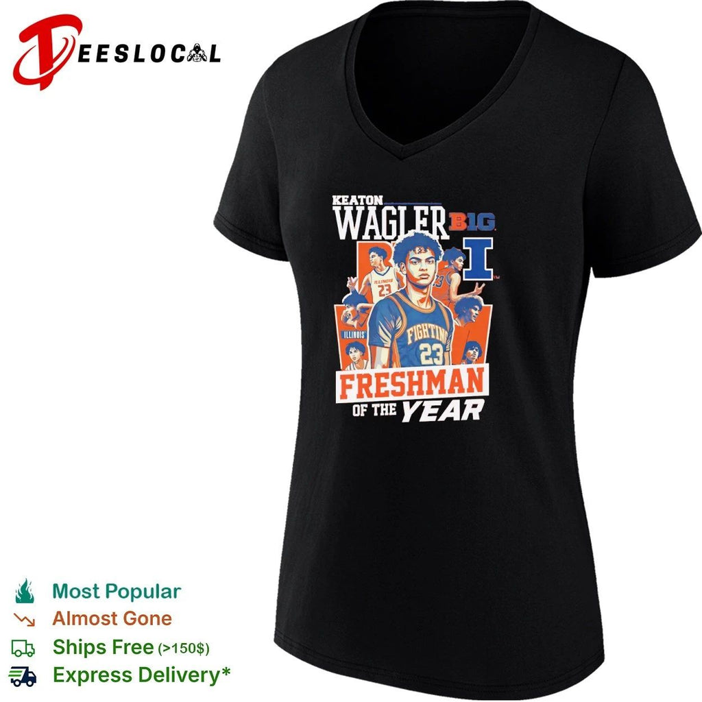 Keaton Wagler Illinois Fighting Illini Freshman of the Year T-shirt
