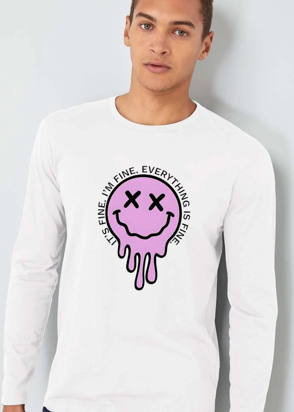 Its Fine Im Everything Is Pink Melting Dripping Smiley Face shirt