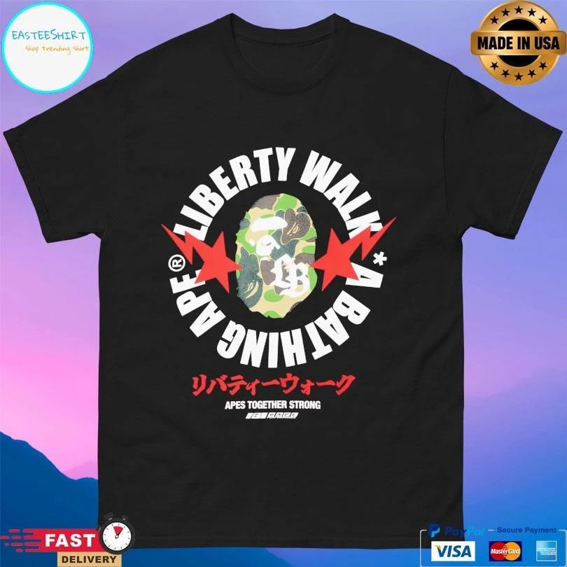 Bape X Liberty Walk A Bathing Ape Apes Together Strong T-shirts