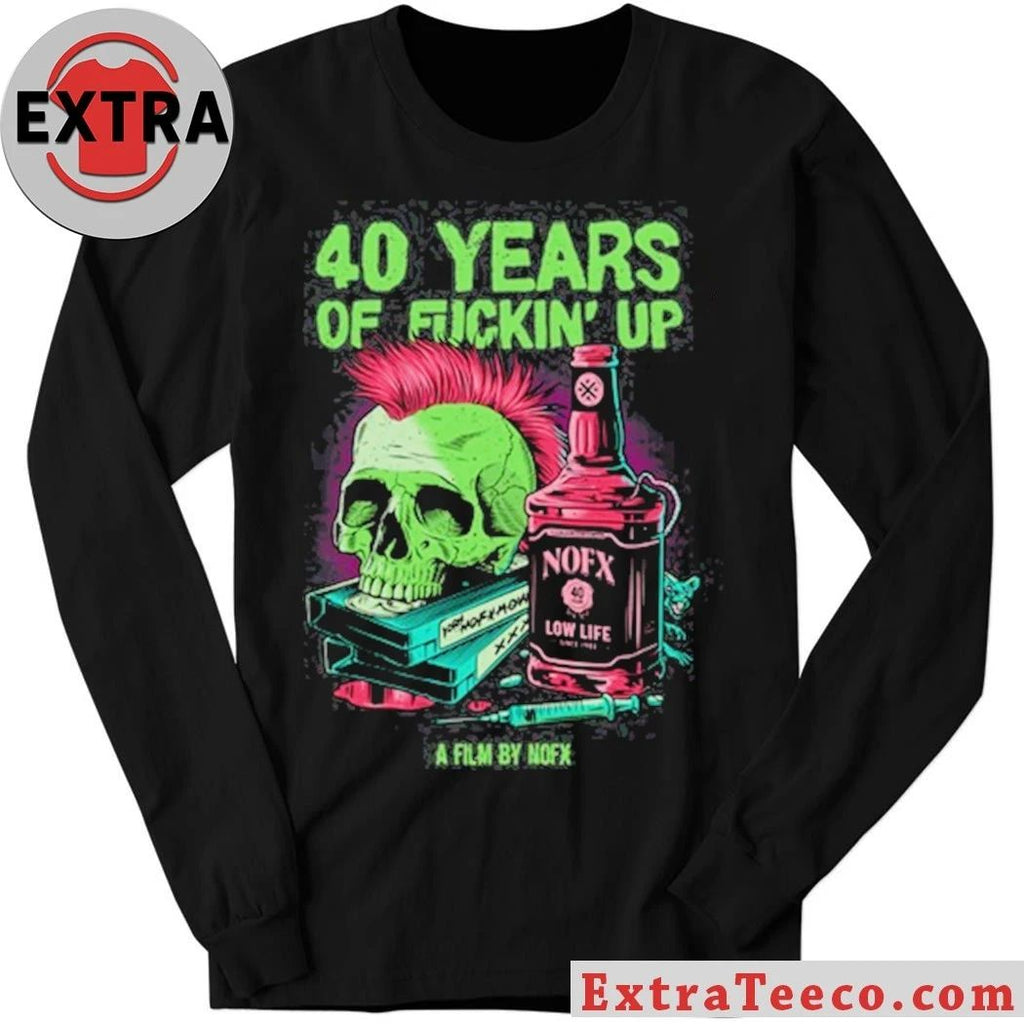 Original 40 Years Of Fuckin Up A Film By NOFX Bottle Skull Shirt