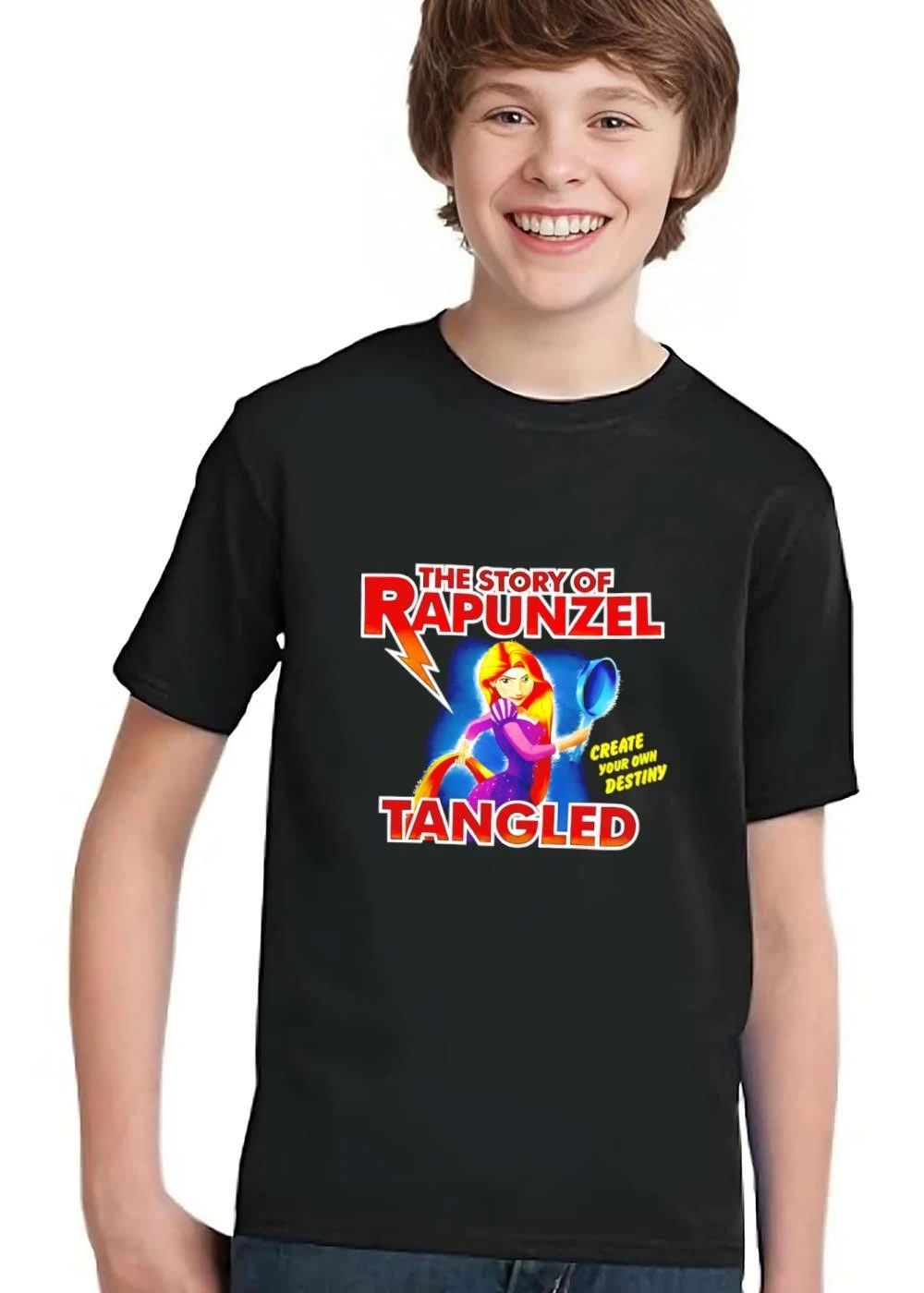 The Story Of Rapunzel Tangled Create Your Own Destiny Princess Holding Frying Pan Blonde Hair Cartoon shirt