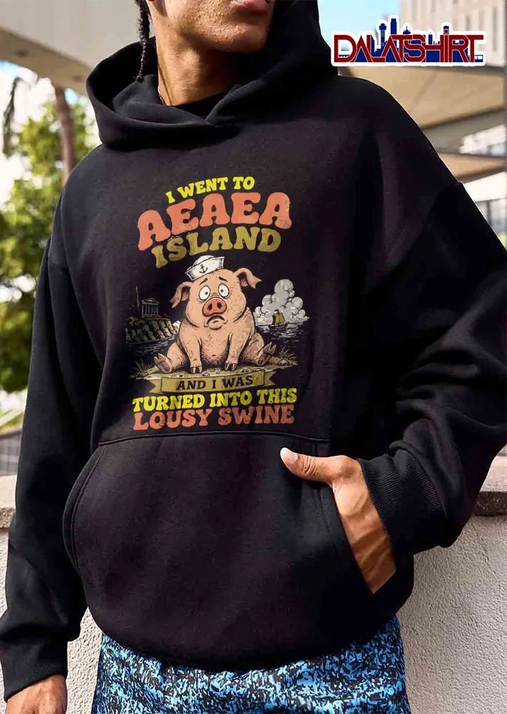 I Went To Aeaea Island And Was Turned Into This Lousy Swine Cartoon Sad Pig Sailor Hat Temple Ship shirt