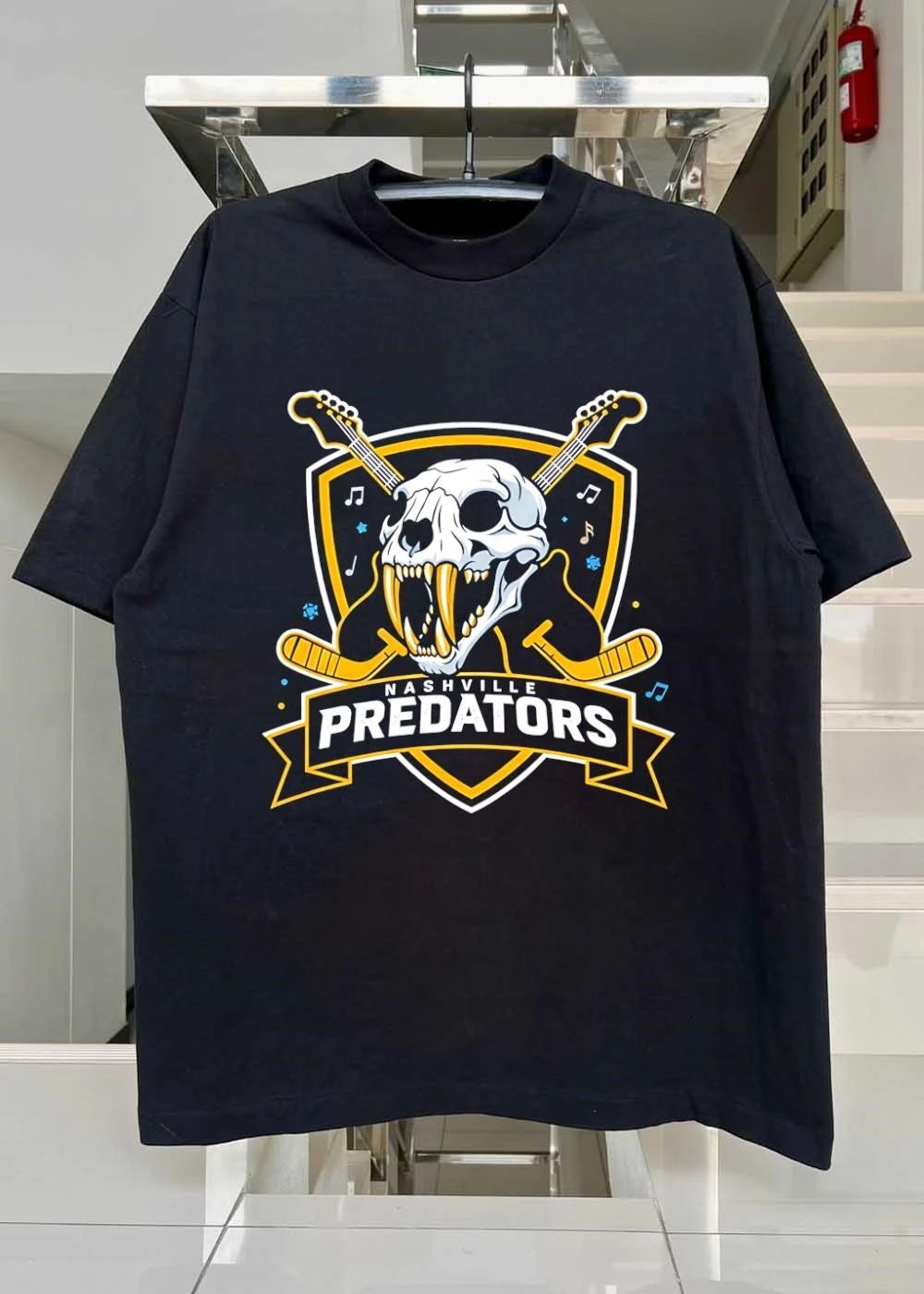 Nashville Predators Logo Music And Hockey Skull shirt