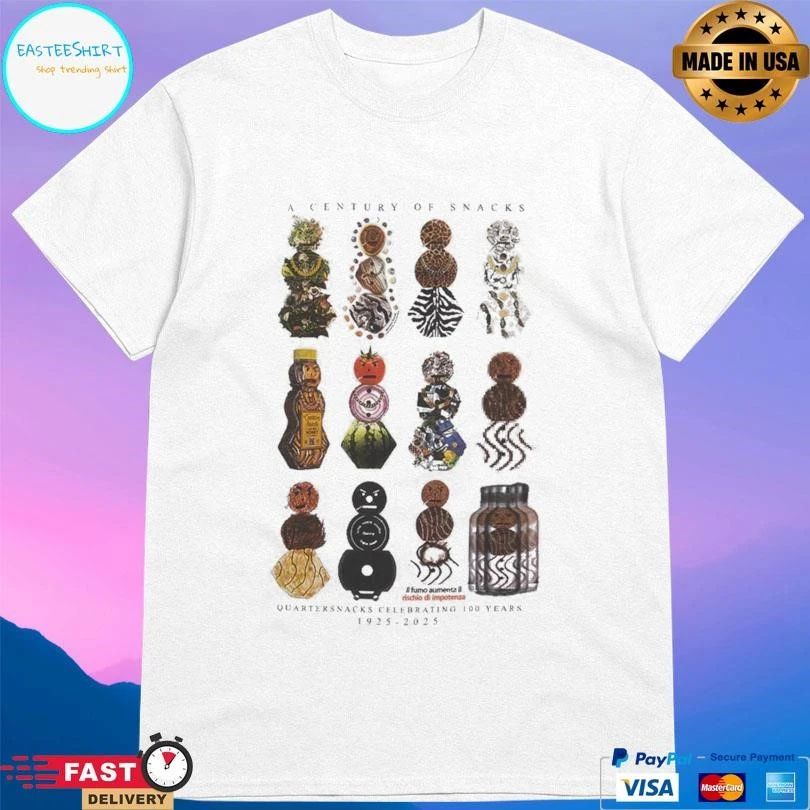 A Century Of Snacks Quartersnacks Celebrating 100 Years 1925-2025 T-shirts
