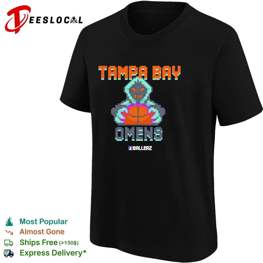 Tampa Bay Omens Ballerz basketball pixel art T-shirt