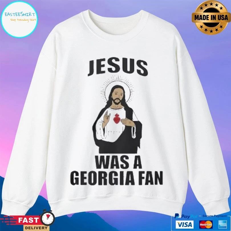 Jesus And Blazing Heart Was A Georgia Fan T-shirts