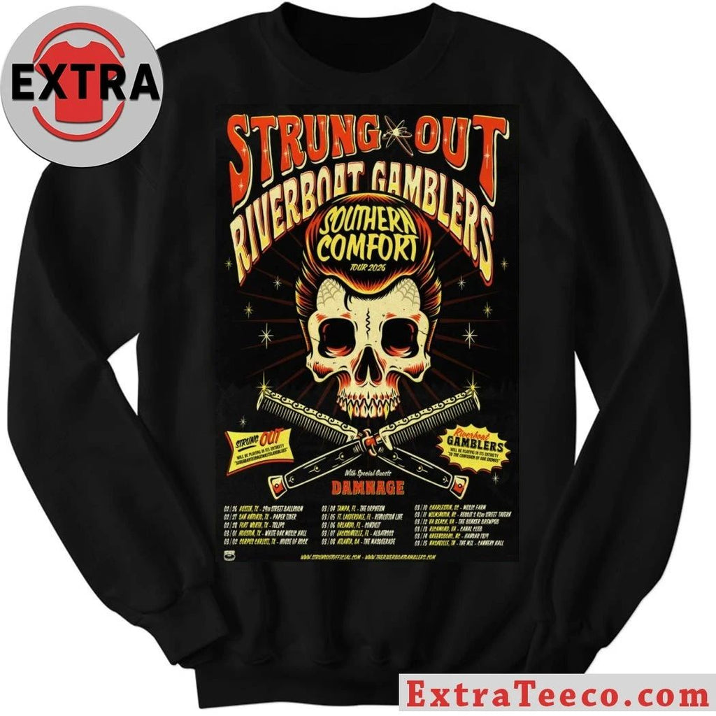 Poster Strung Out Riverboat Gamblers Southern Comfort Tour 2026 Shirt