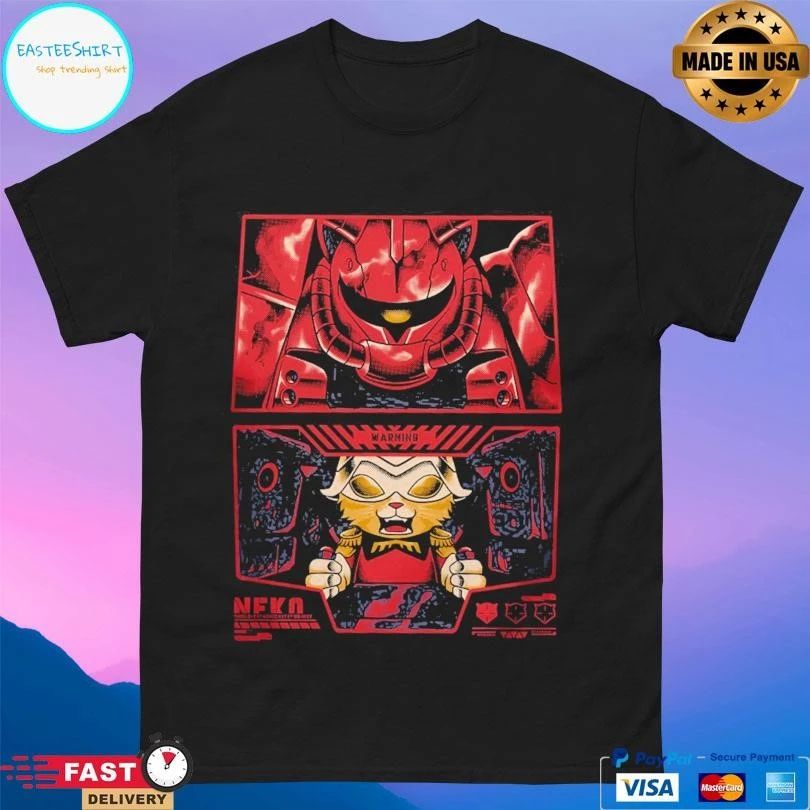 Cat Aznable Warning Neko T-shirts