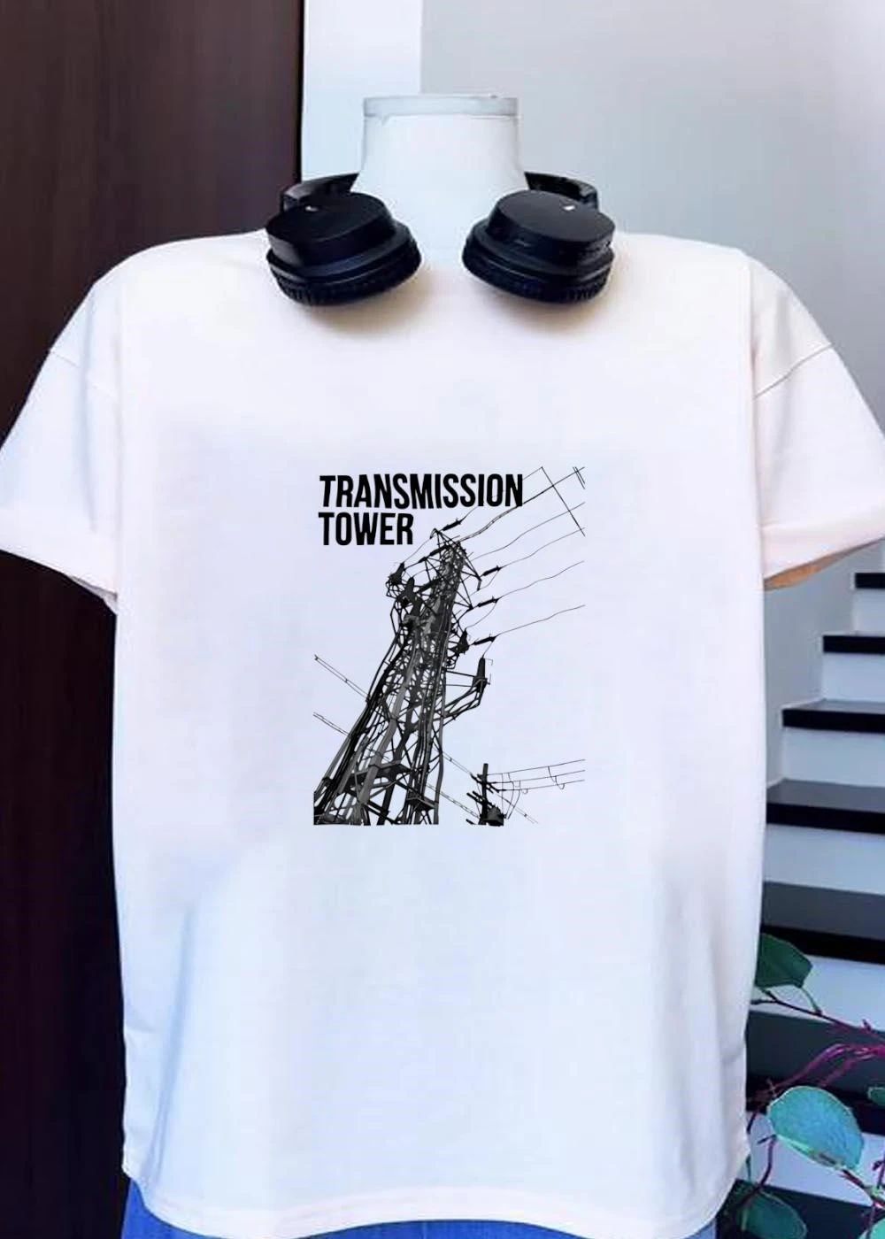 Industrial Electrical Art Transmission Tower T-Shirt
