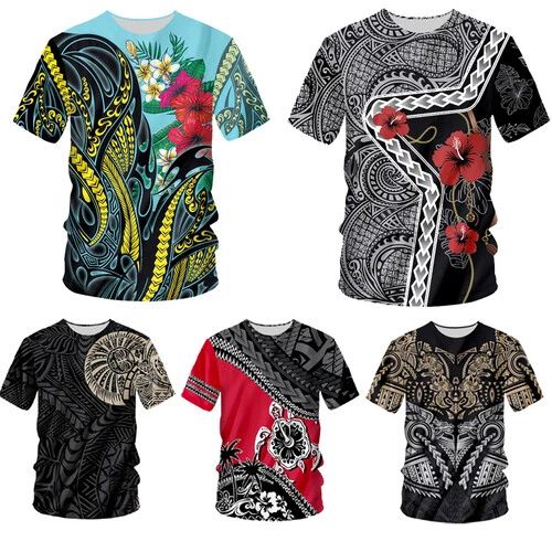 Polynesian Tahitian Couple 3D printed T-shirt Summer men's fashion Casual Tops