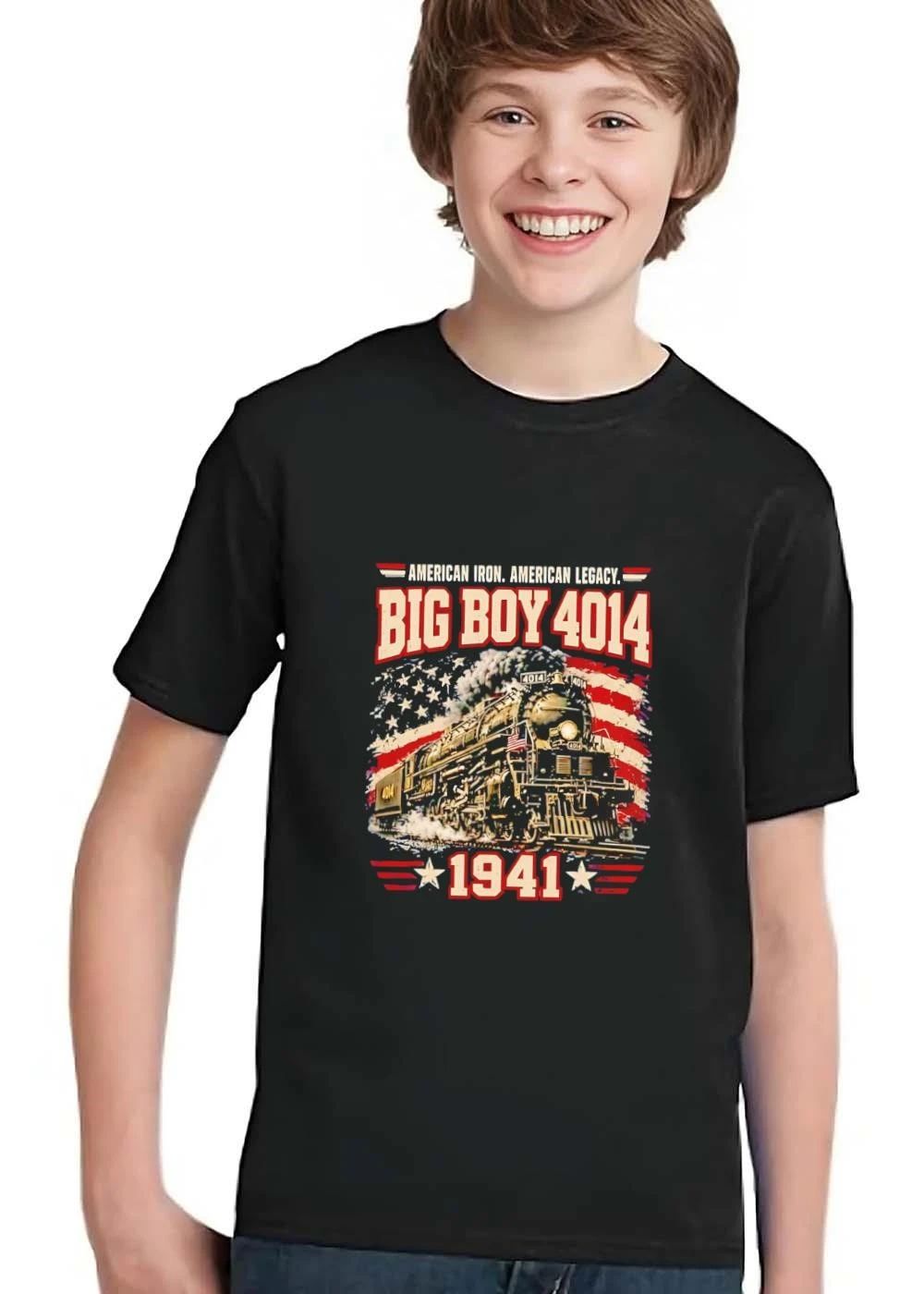 American Iron Legacy Big Boy 4014 1941 Distressed Steam Locomotive US Flag shirt