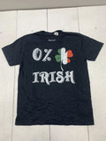 Custom Graphic 0% Irish Short Sleeve Shirt Black Adult Size XL