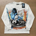 Hell Studios star Double sided wearing Tee style Mens Long Sleeve T-shirt