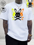 Men’s Casual Rabbit Graphic T-Shirt Round Neck Summer Short Sleeve Tee