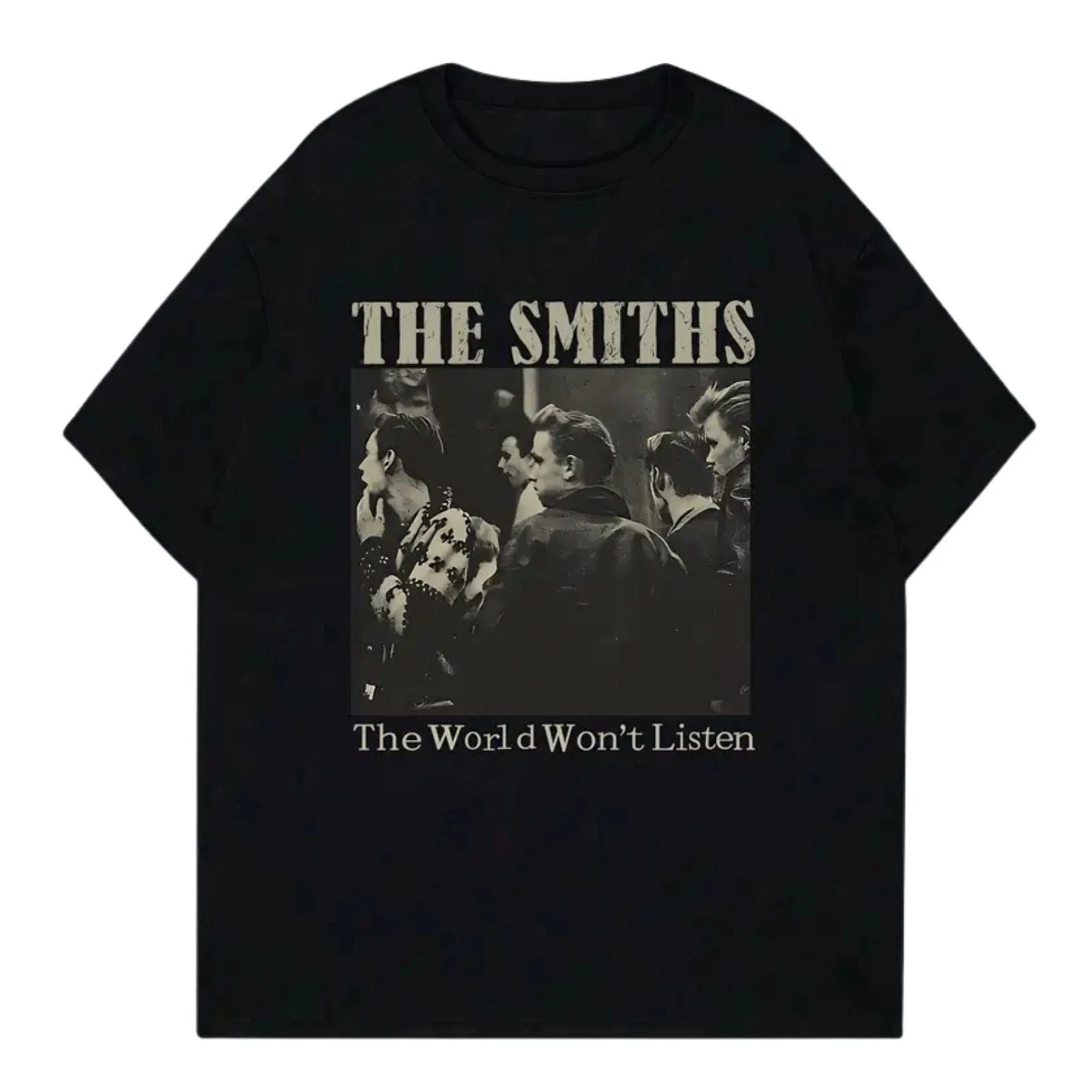 The Smiths The World Won’t Listen Shirt Indie Rock Album Art Black Tee S-5XL 167