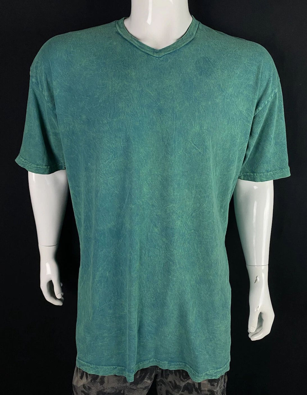 Stranded Brand Pigment Dye Green V-Neck Cotton T Shirt, Men's Size XLT, Trim Fit