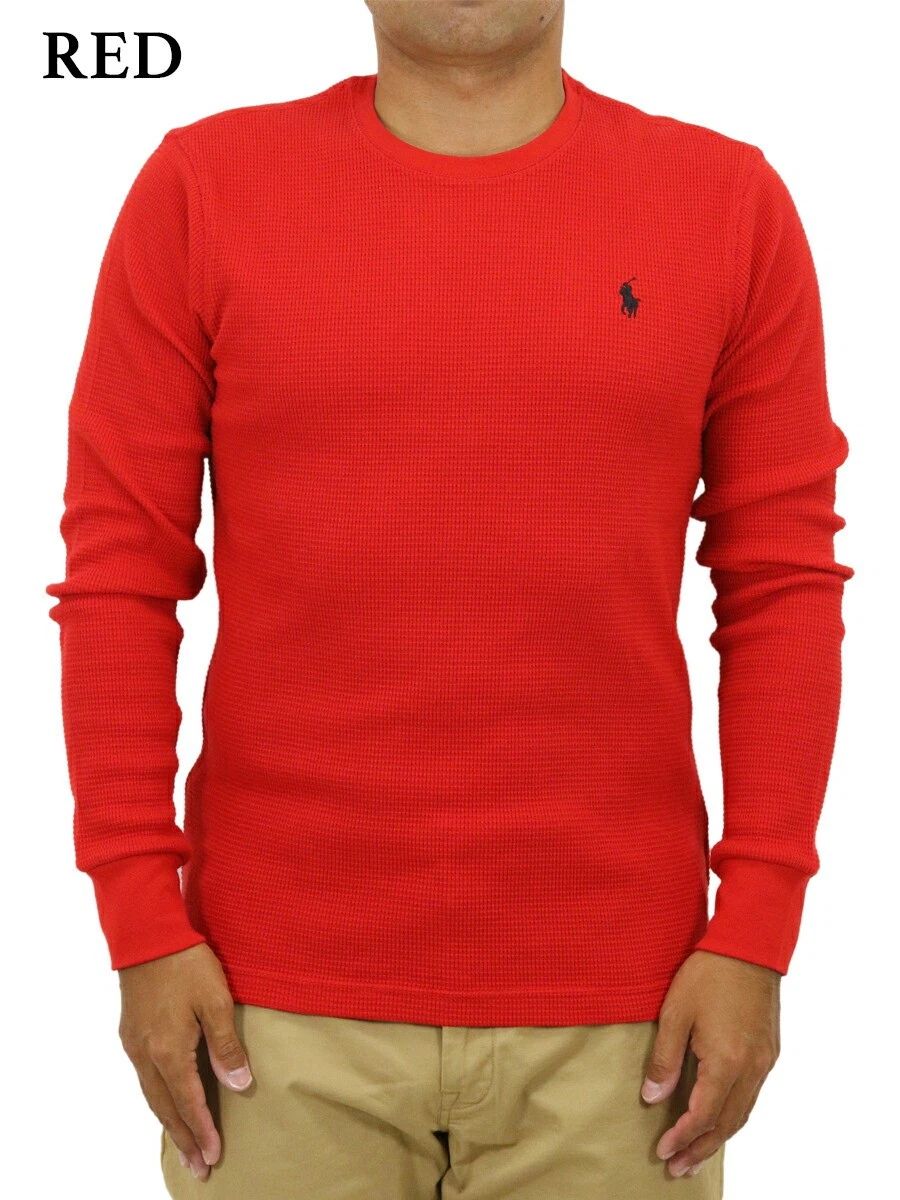 Polo Ralph Lauren Long Sleeve Custom Slim Fit Solid Thermal Shirt with Pony