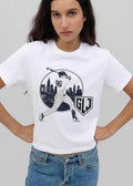 Glj 96 Baseball Batter Swinging Bat Nyc Skyline Circle Crest shirt