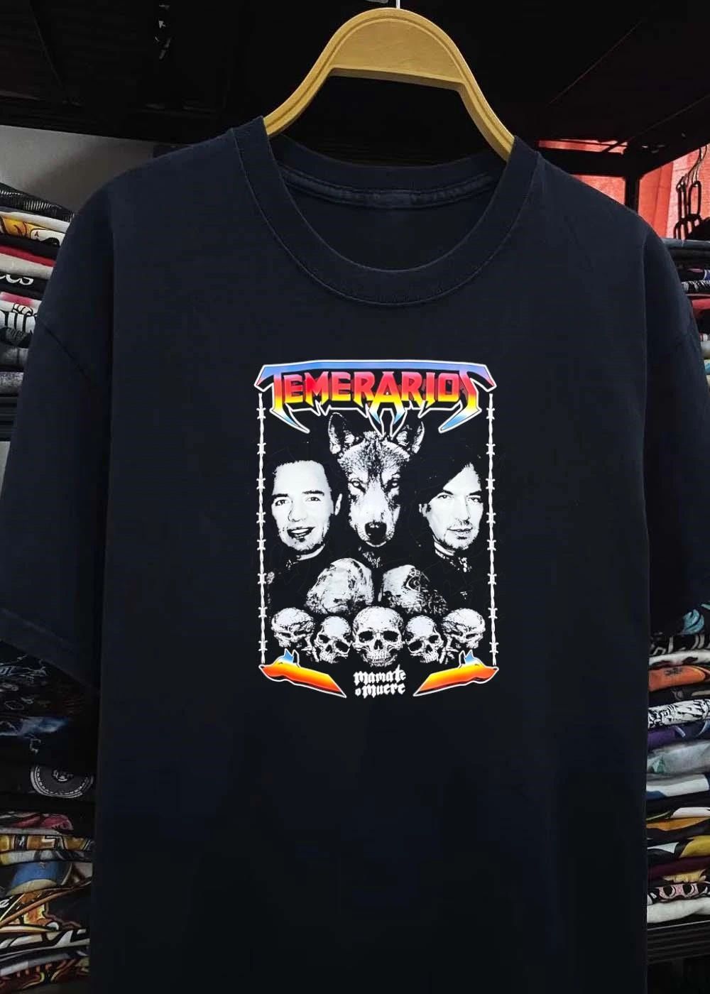 Temerarios Mamate O Muere Heavy Metal Wolf Band Photo Skulls shirt