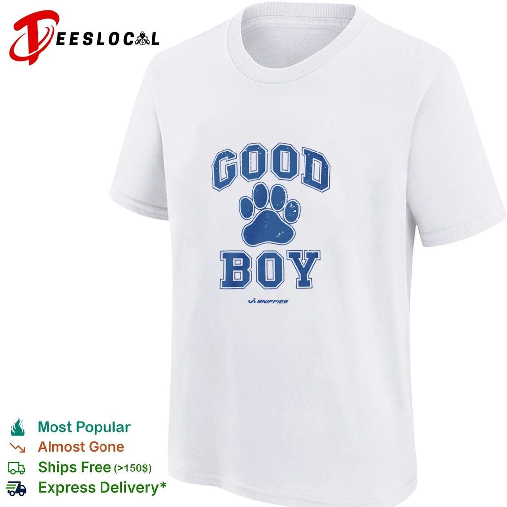 Good Boy Sniffies Paw Print dog lover T-shirt