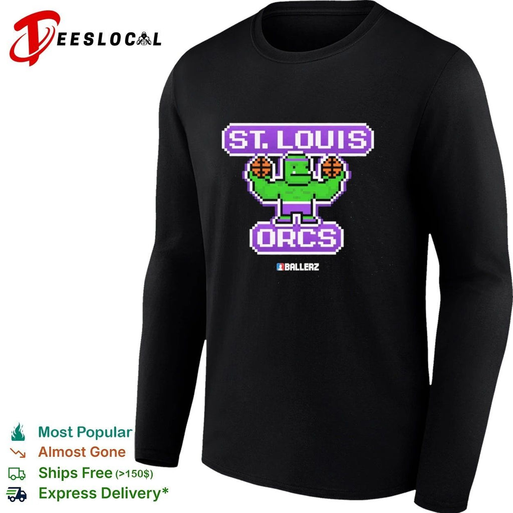 St Louis Orcs Ballerz basketball pixel art T-shirt
