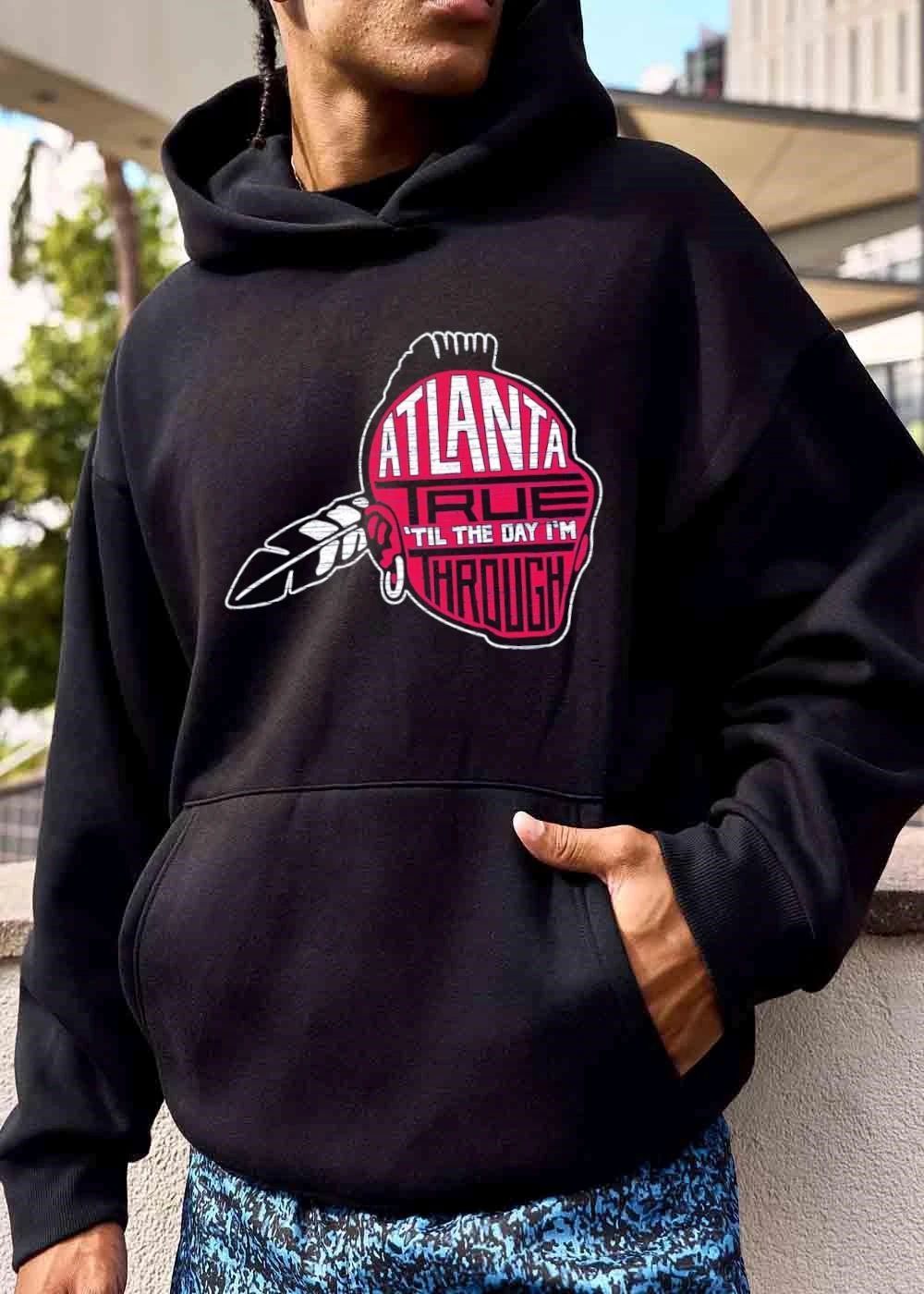 Atlanta True Til The Day Im Through Native American Chief Feather Silhouette Distressed shirt