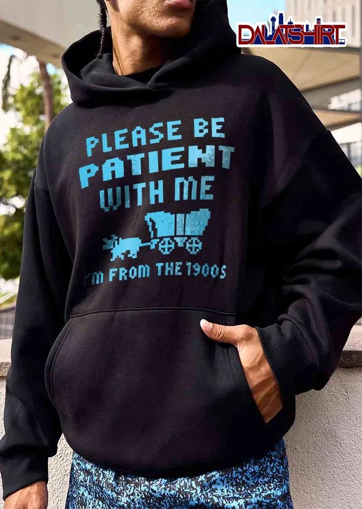 Please Be Patient With Me Im From The 1900s Pixel Art Ox Covered Wagon shirt