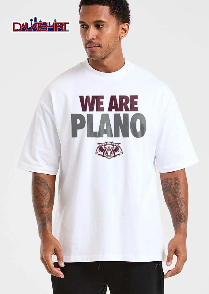 We Are Plano Growling Maroon White Wildcat Head Mascot Logo shirt