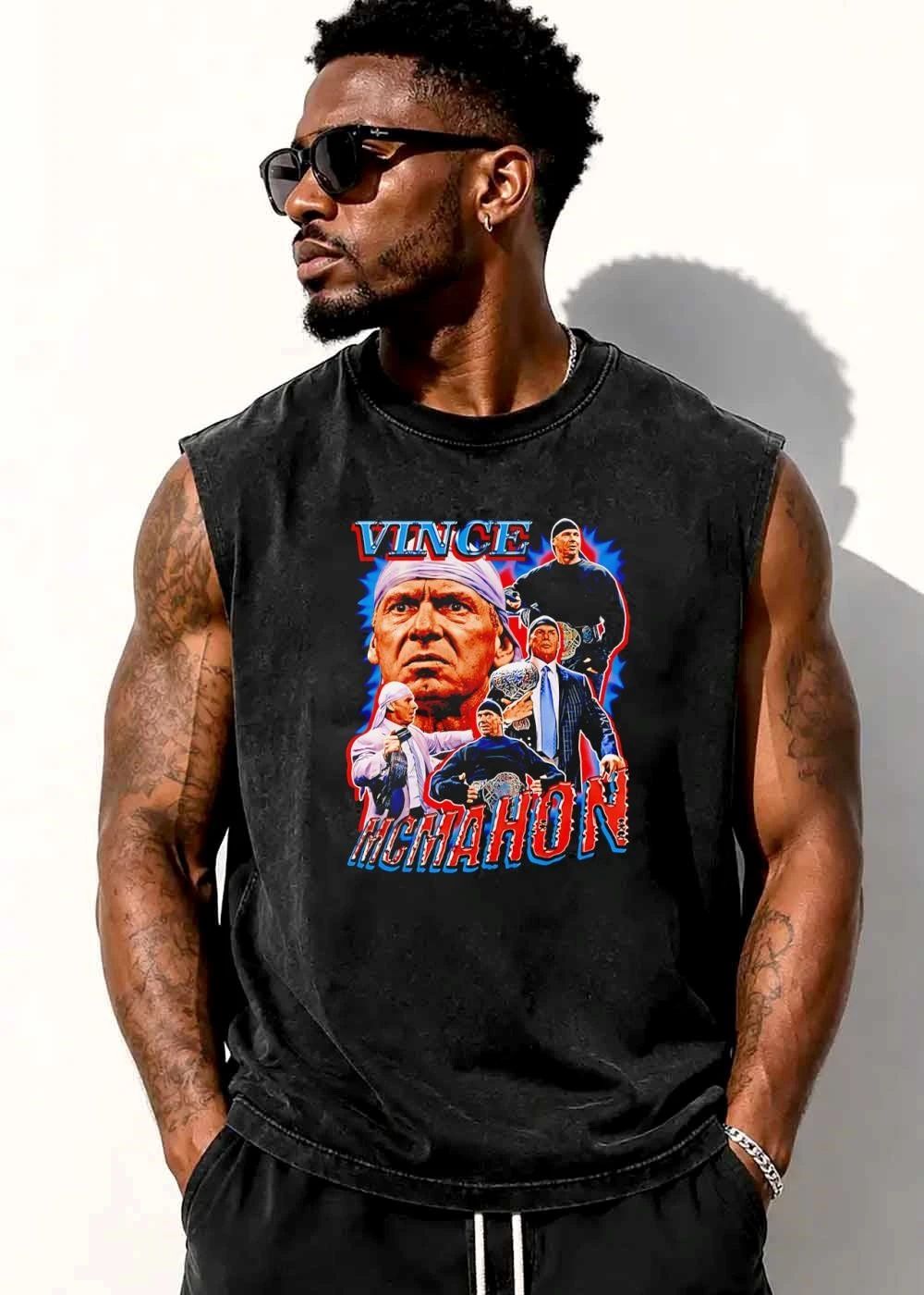 Vince Mcmahon Durag Championship Belt Collage Photos Bootleg shirt