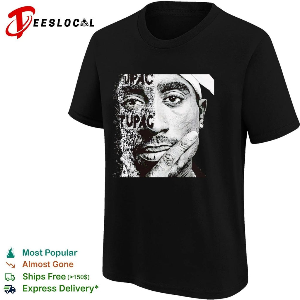 Tupac Shakur Portrait 2Pac Hip Hop Rap Legend T-shirt