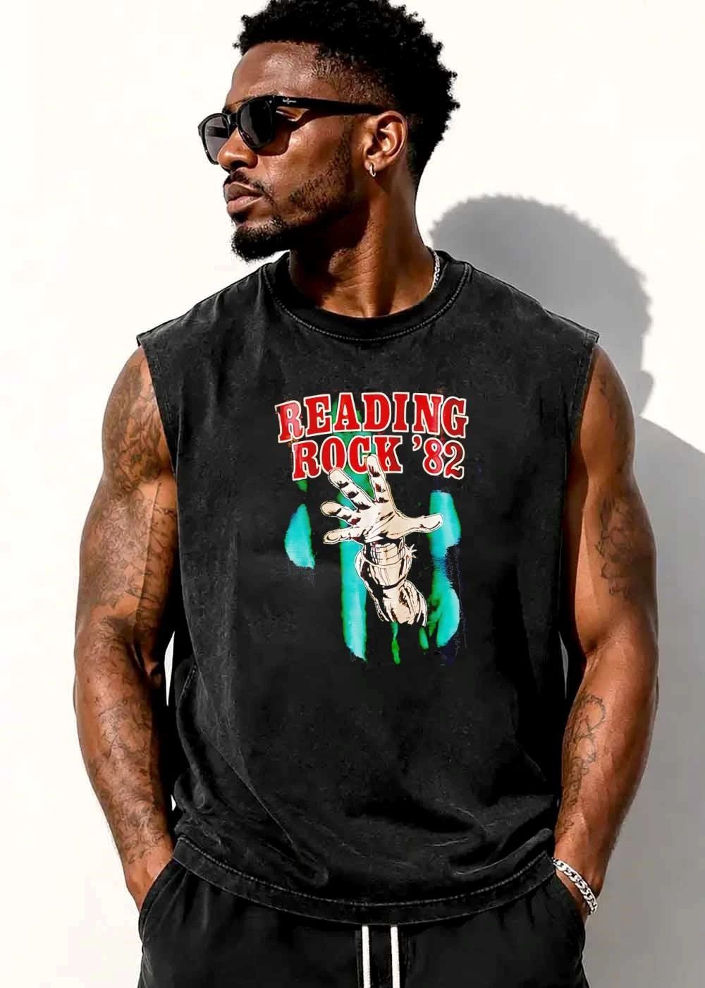 Reading Rock 82 Bandaged Mummy Hand Reaching Green Background Vintage shirt