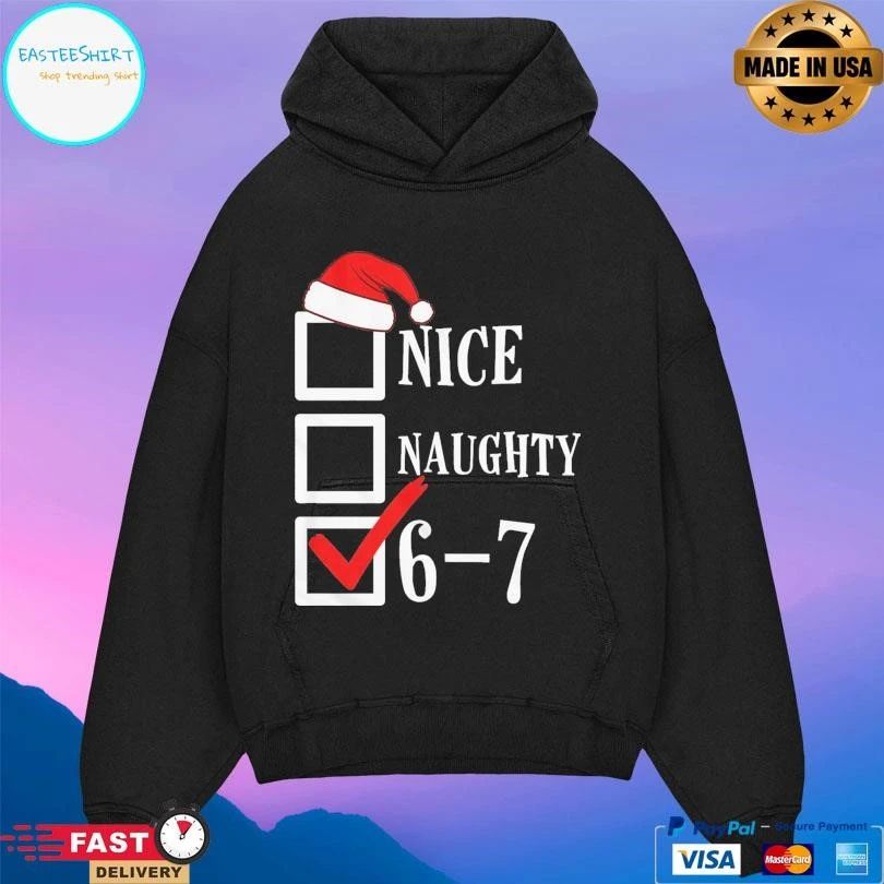 Youth Santa’s Nice Naughty 6-7 Checklist Christmas 2025 T-shirts