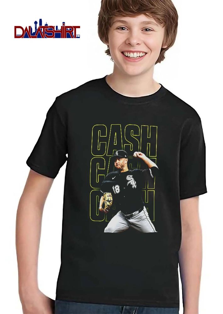 Chicago White Sox MLB Cash Pitcher Throwing Baseball Neon Outline Portrait shirt