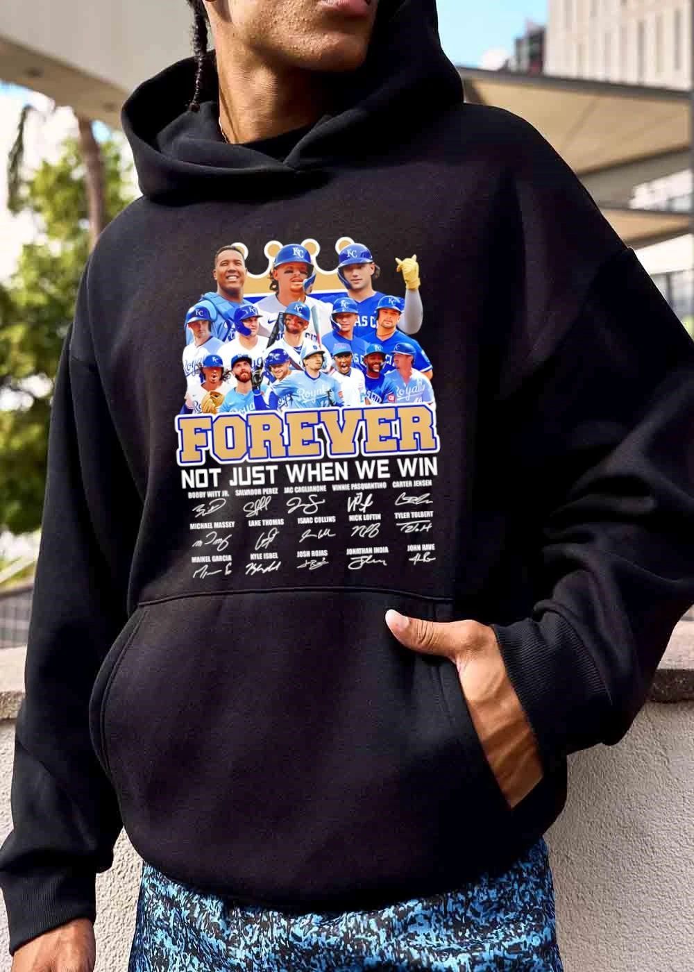 Kansas City Royals MLB Forever Not Just When We Win Bobby Witt Jr Salvador Perez Roster Player Photos Crown shirt
