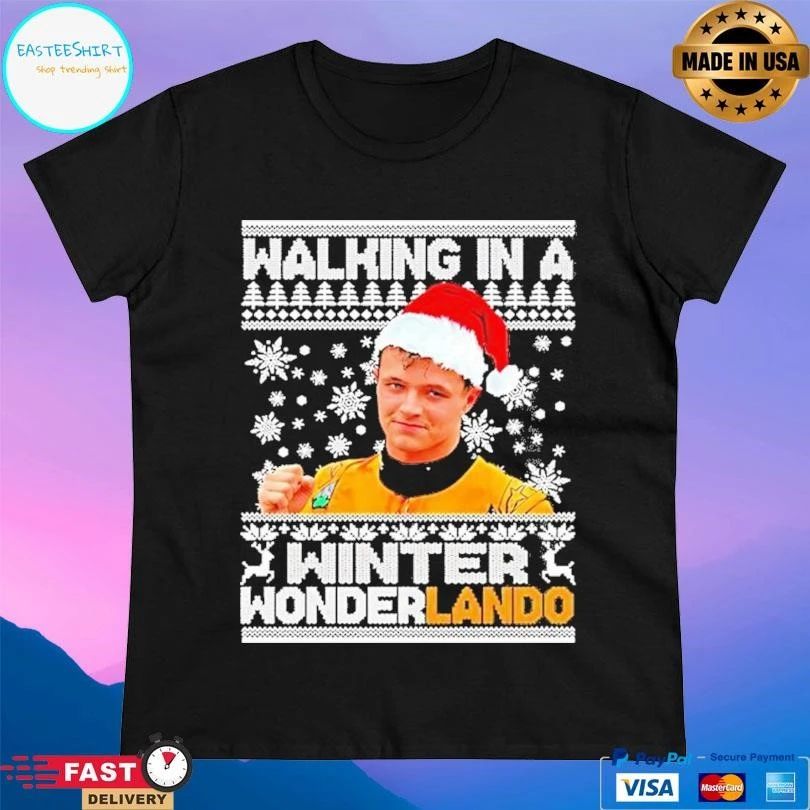 Lando Norris Christmas Walking In A Winter Wonderlando Christmas 2025 T-shirts