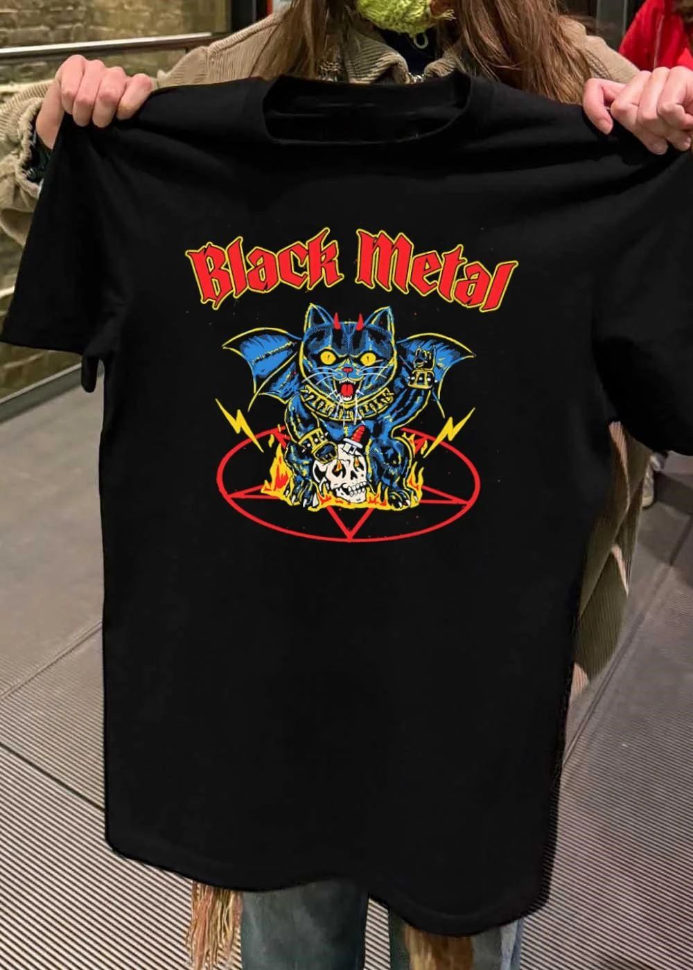 Devil Black Cat Demon Wings Pentagram Fire Skull Unisex shirt