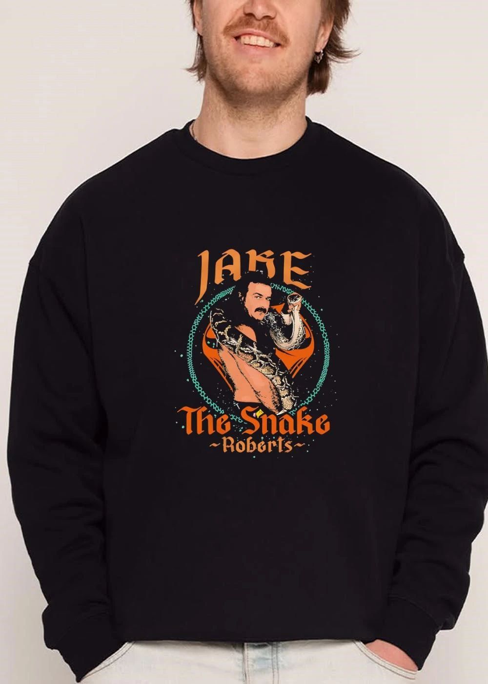 Jake The Snake Roberts Pro Wrestler Holding Python Halftone Frame shirt