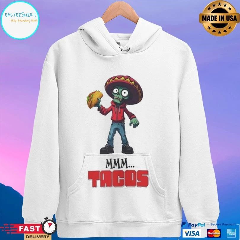 Zombie Holding Taco Mmm Tacos T-shirts