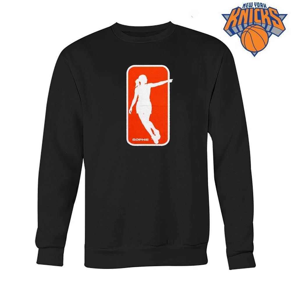 WNBA Sophie Cunningham Pointing Silhouette Custom Orange Logo Black Shirt