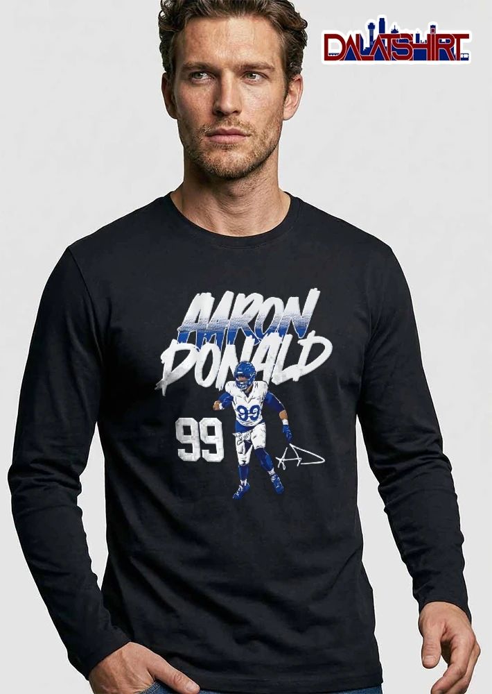 Aaron Donald 99 Halftone Helmet Action Pose Signature Autograph shirt