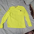 NEW Wrangler Workwear Men's Hi-Vis Yellow Long Sleeve Pocket T-Shirt MEd 38-40