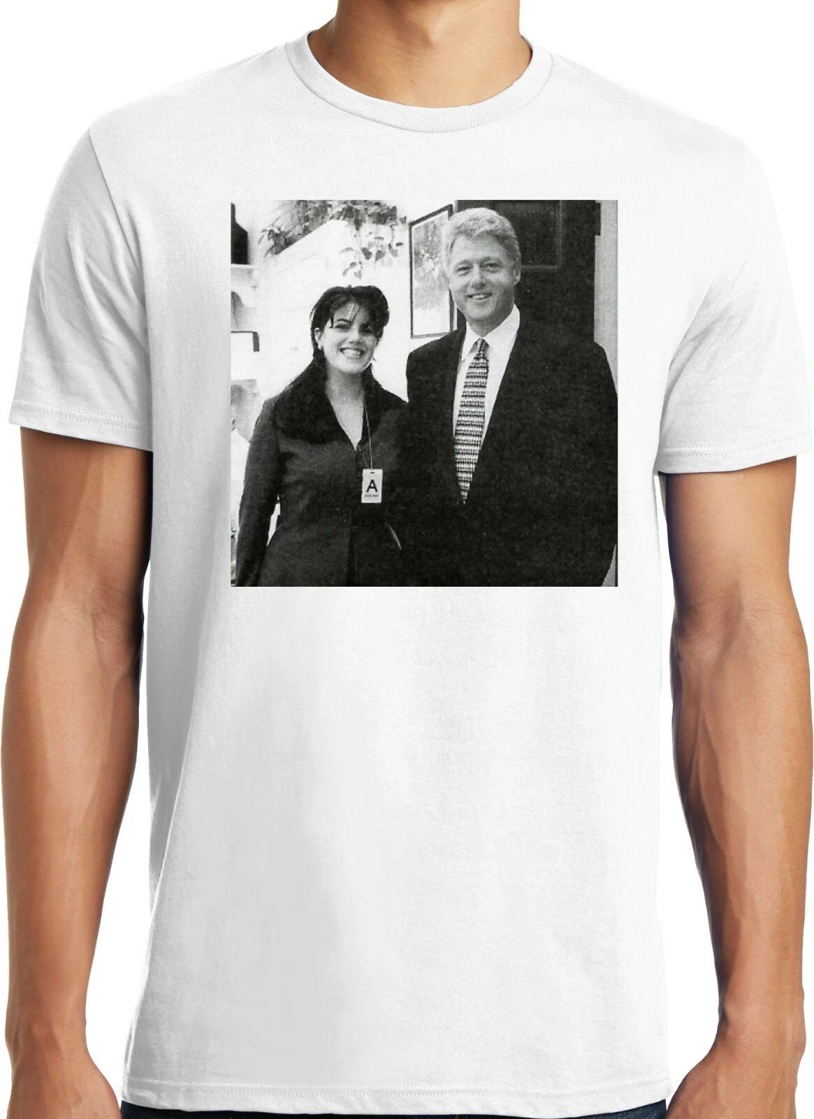 Big Guys Rule Big and Tall Bill Clinton and Monica Lewinsky  Photo T Shirt