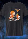 Peanuts Characters Running with Football Texas Longhorns Shirt