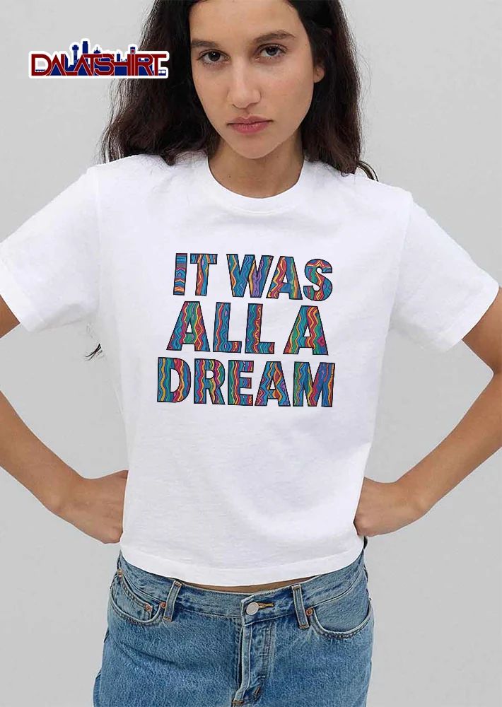 It Was All A Dream Colorful Wavy Lines Pattern Typography shirt